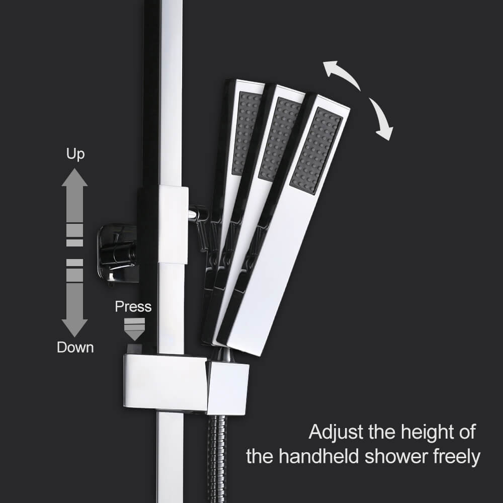 Homelody Height Adjustable Shower Kit Brass Thermostatic Shower Mixer - roxiedaisyuk