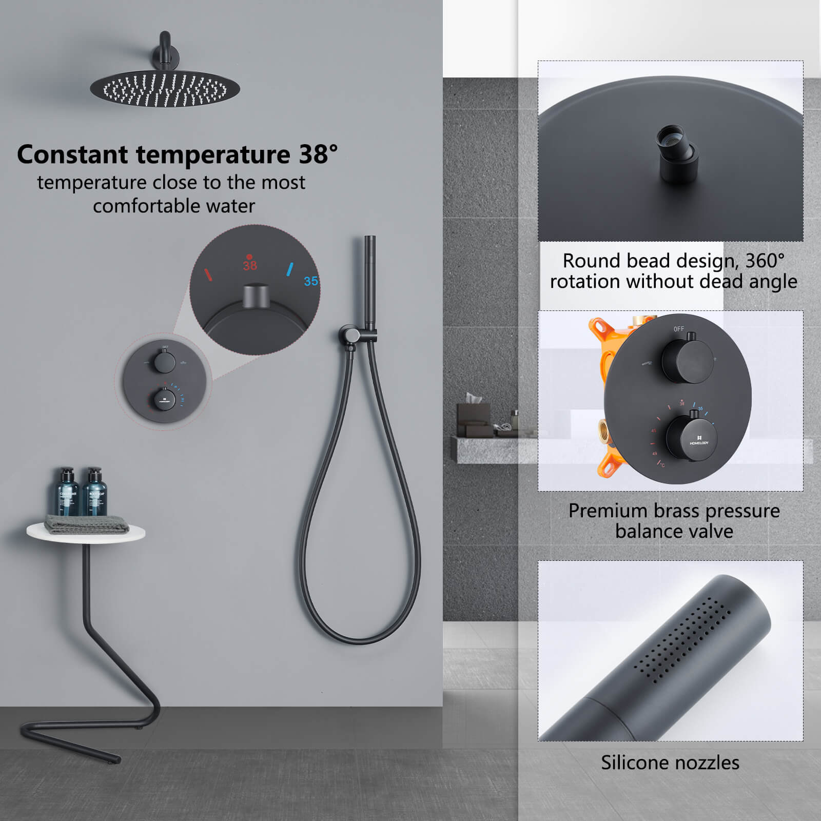 Homelody Thermostatic Shower Mixer