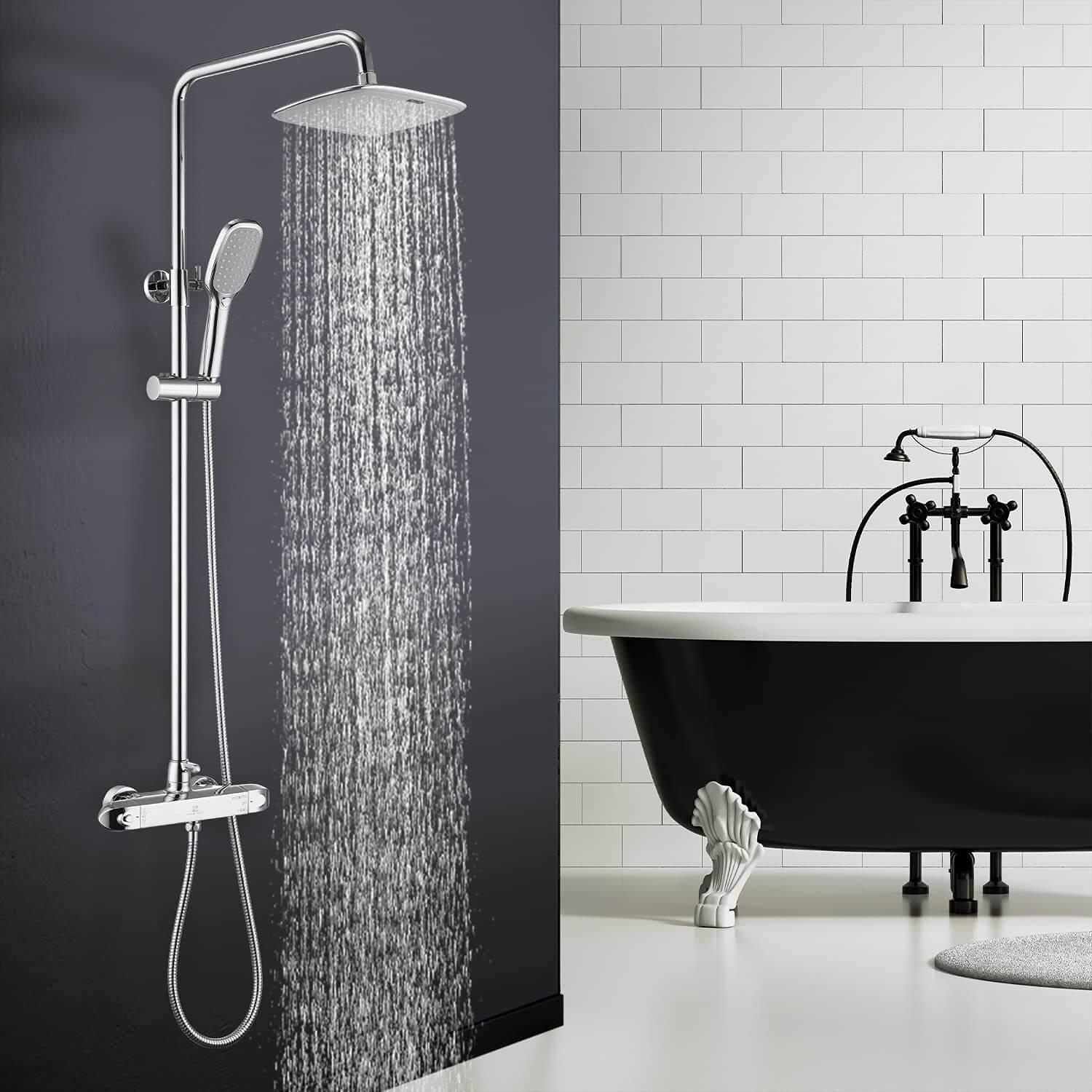 Homelody Chrome Riser Rail Mixer Shower for Bath Tap - roxiedaisyuk