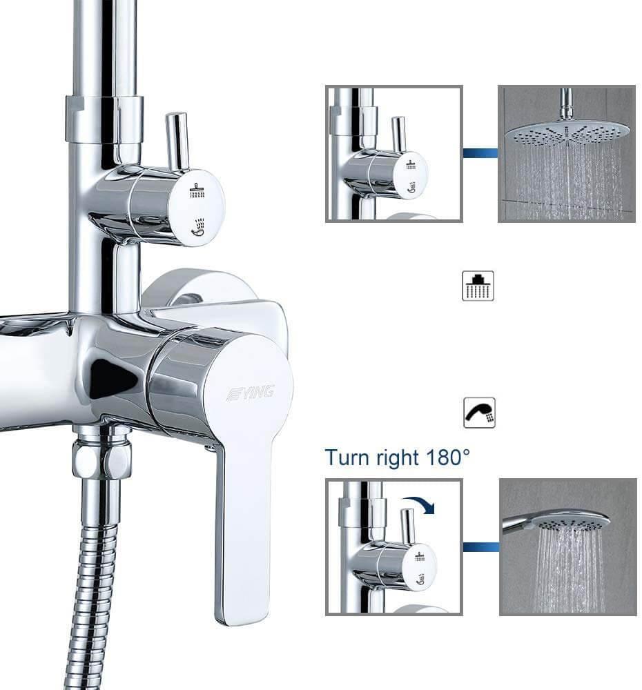 HOMELODY 3 Function Shower Sets with 9" Overhead Shower - roxiedaisyuk